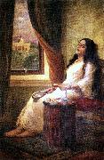 Raja Ravi Varma In Contemplation oil on canvas